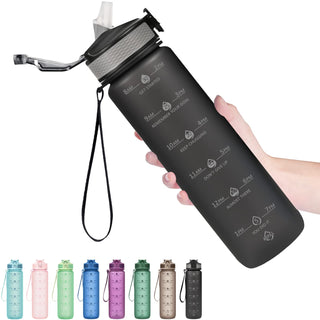 Hyeta 32oz Water Bottles with Straw - Stay Motivated and Hydrated with Convenient Times to Drink Markings, Durable, Leak-proof