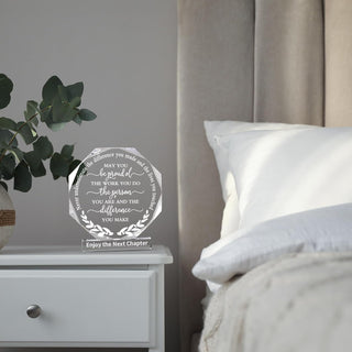 COCHIE Thank You Employee Appreciation Acrylic Award Plaque Sign - Inspirational Retirement Gift for Coworkers - Office Table Decor Keepsake, 4.75.3 Inch, White