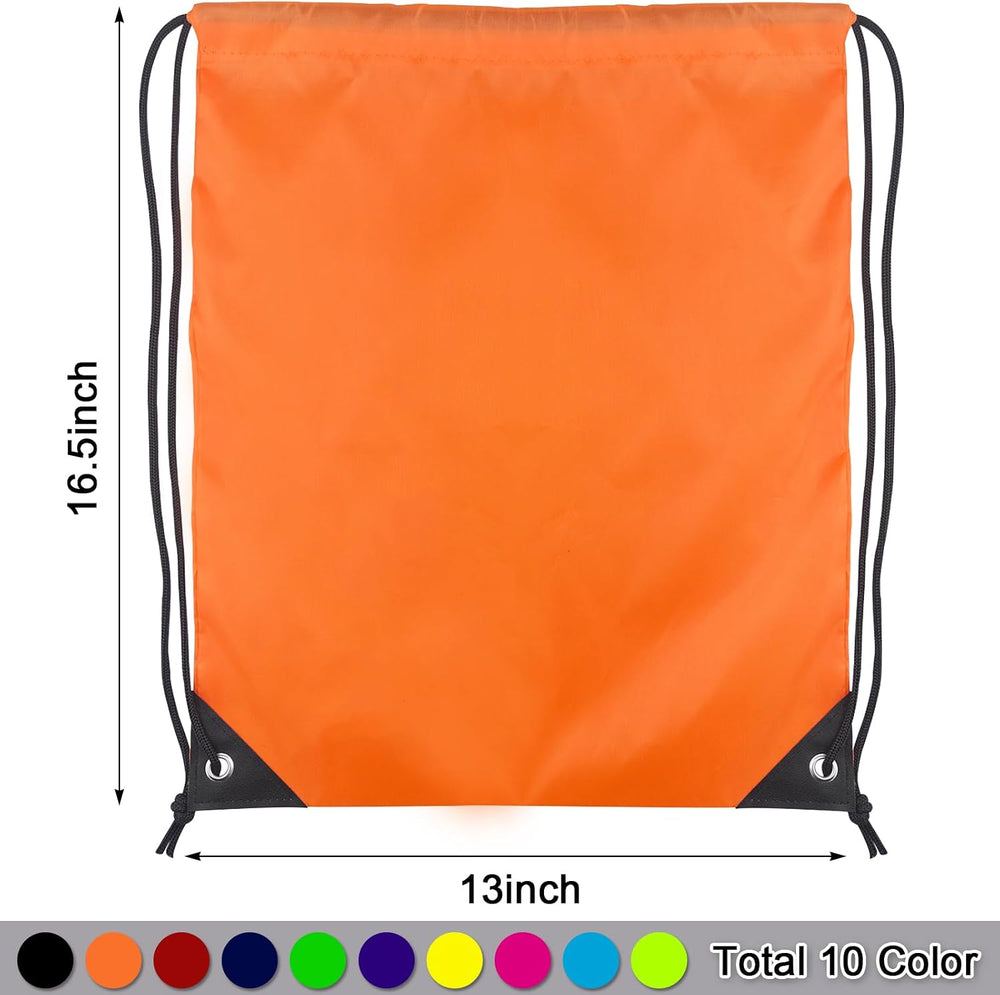 10Pack Drawstring Backpack,Lightweight Sports Gym Sack with 10 Color Options,Water-Resistant Cinch Backpack for Men Women, Fitness,Running,Outdoor Activities,Bulk Carry All String Bags