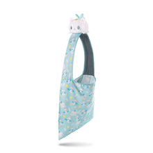 TeeTurtle - Plushie Tote Bag - Blue + Rainbow Axolotl - From the creators of the Original Reversible Octopus Plushie - Take Your Plush Pal Wherever You Go!