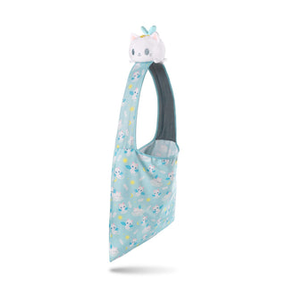 TeeTurtle - Plushie Tote Bag - Blue + Rainbow Axolotl - From the creators of the Original Reversible Octopus Plushie - Take Your Plush Pal Wherever You Go!
