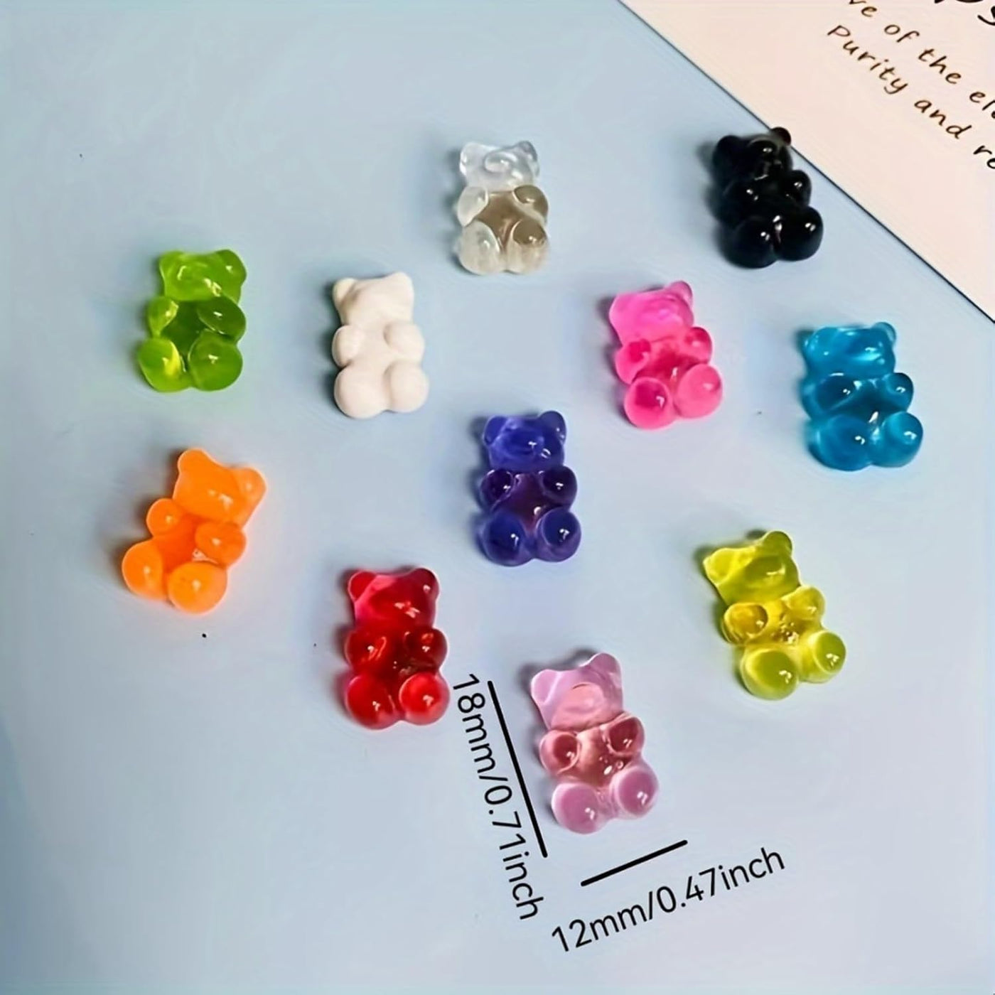 10pcs Gummy Bear Fridge Magnets | Strong Small Cute Fun Decorative | Office Kitchen Locker Whiteboard Organization