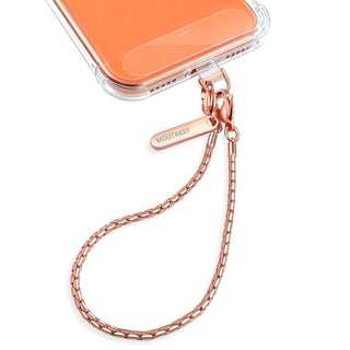 MOUTAKEY Phone Wrist Strap Metal Phone Chain Wristlet Strap Detachable iPhone Lanyard Wrist with 2 Tether Tabs iPhone Charm strap For Women girls Shopping Traveling Party Walking