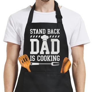 SANDJEST Funny Mens Aprons with Pockets for BBQ Grilling Cooking Grandpa Husband Apron for Birthday Christmas Father's Day