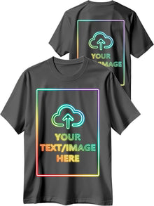 Custom T Shirts with Photo/Logo/Text - Personalized Comfort Cotton Tee for Men Women Design Your Own Shirt Front & Back Print