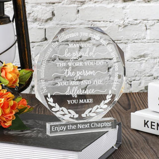 COCHIE Thank You Employee Appreciation Acrylic Award Plaque Sign - Inspirational Retirement Gift for Coworkers - Office Table Decor Keepsake, 4.75.3 Inch, White