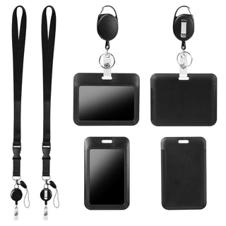 Retractable ID Badge Holder with Breakaway Lanyard,Heavy Duty Badge Reel,Detachable Keychain, Cruise Ship Cards Holder,for Nurse Officer Teacher Security Staff Women Men
