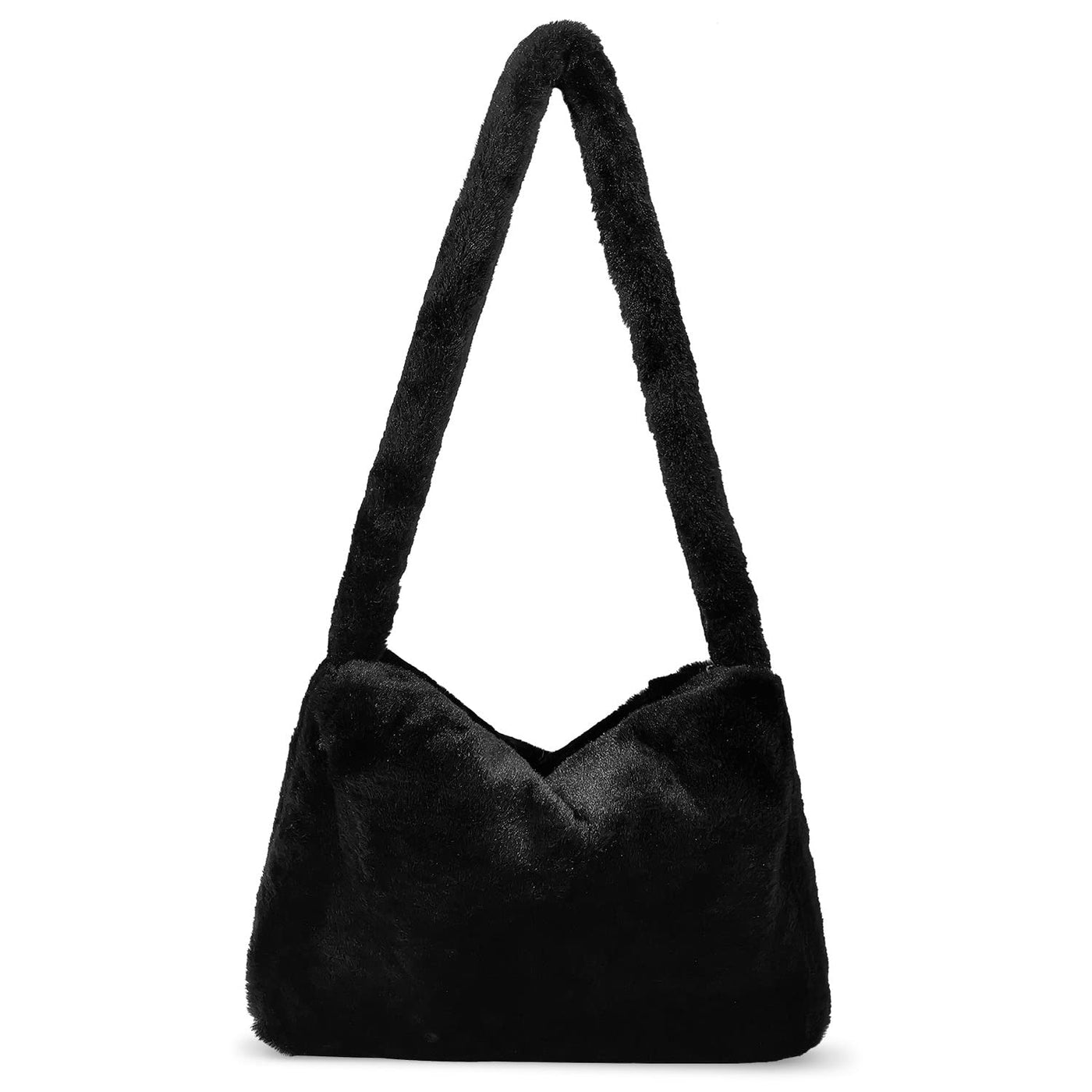 Fuzzy Tote Bag Y2K Fluffy Shoulder Bag Women Furry Purse Large Cute Plush Bag Ladies Faux Fur Bag for Autumn and Winter