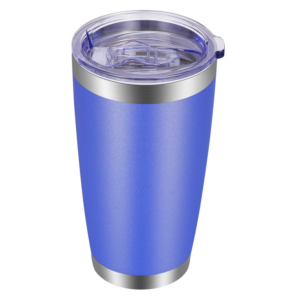 VEGOND 20oz Tumbler with Lid and Straw Stainless Steel Tumbler Cup Vacuum Insulated Double Wall Travel Coffee Mug Powder Coated Coffee Cup, Blue, 1 Pack