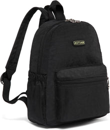 AOTIAN Mini Lightweight 11.8 Inch Backpack Durable Travel Hiking Women and Girls Small Daypack, 7 Liters Black
