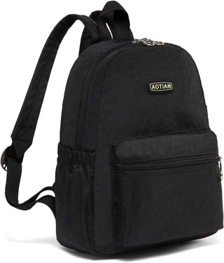 AOTIAN Mini Lightweight 11.8 Inch Backpack Durable Travel Hiking Women and Girls Small Daypack, 7 Liters Black