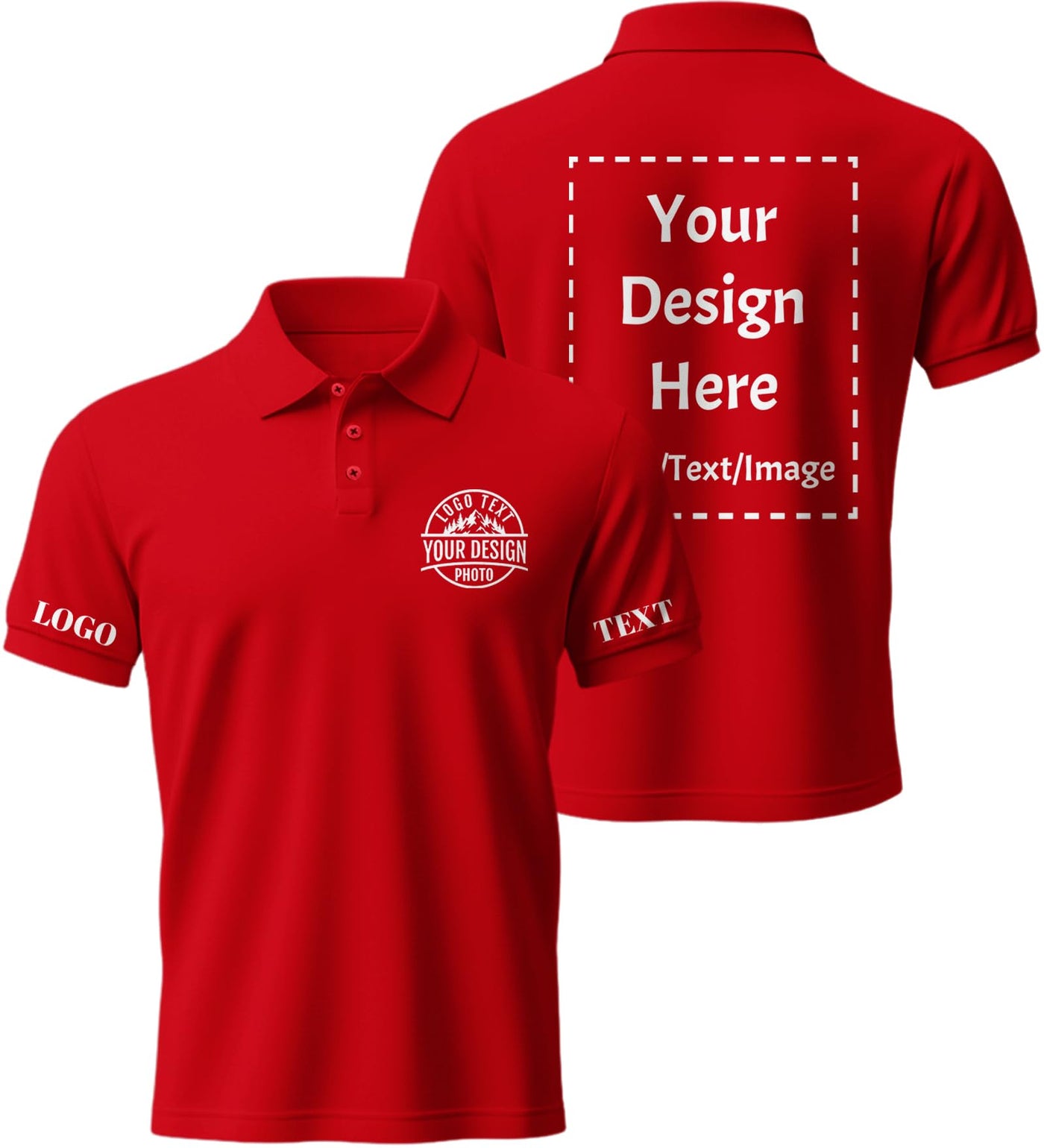 Custom Polo Shirts for Men Women, Personalized Business Golf Shirt, Customized Breathable Casual Polo Shirts for Company