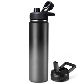 Fijinhom 18 oz Insulated Water Bottle with Handle, 304 Stainless Steel Water Bottles with Wide Mouth, Double Wall Vacuum Sports Water Bottle, BPA Free, Keep Cold and Hot, Pink