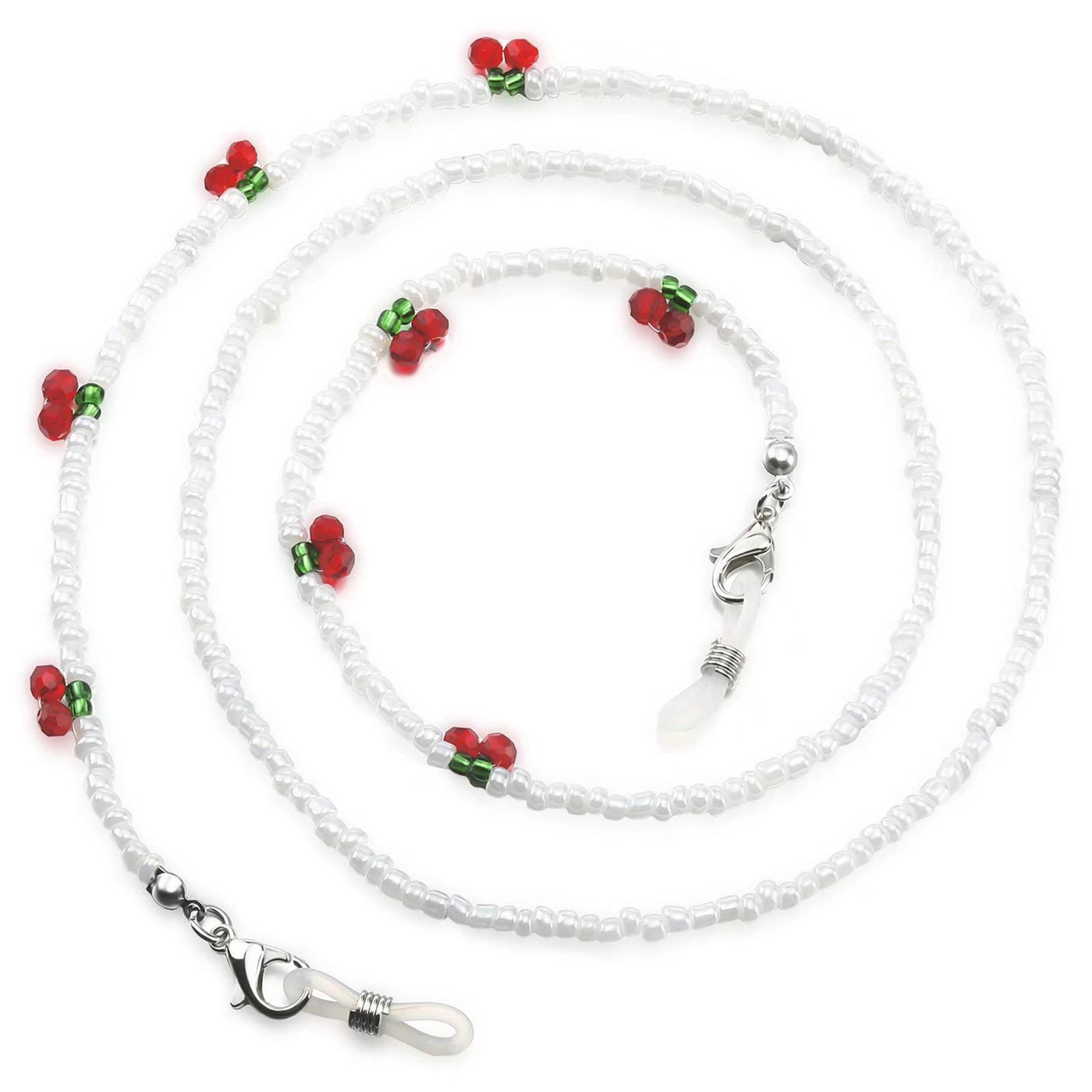 humlbird Mask Lanyard Eyeglasses Chain Healing Crystal Beaded Sunglasses Chains with Pearl for Women