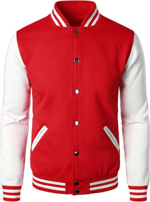 HOOD CREW Man’s Varsity Baseball Jacket Cotton Blend Letterman Jackets