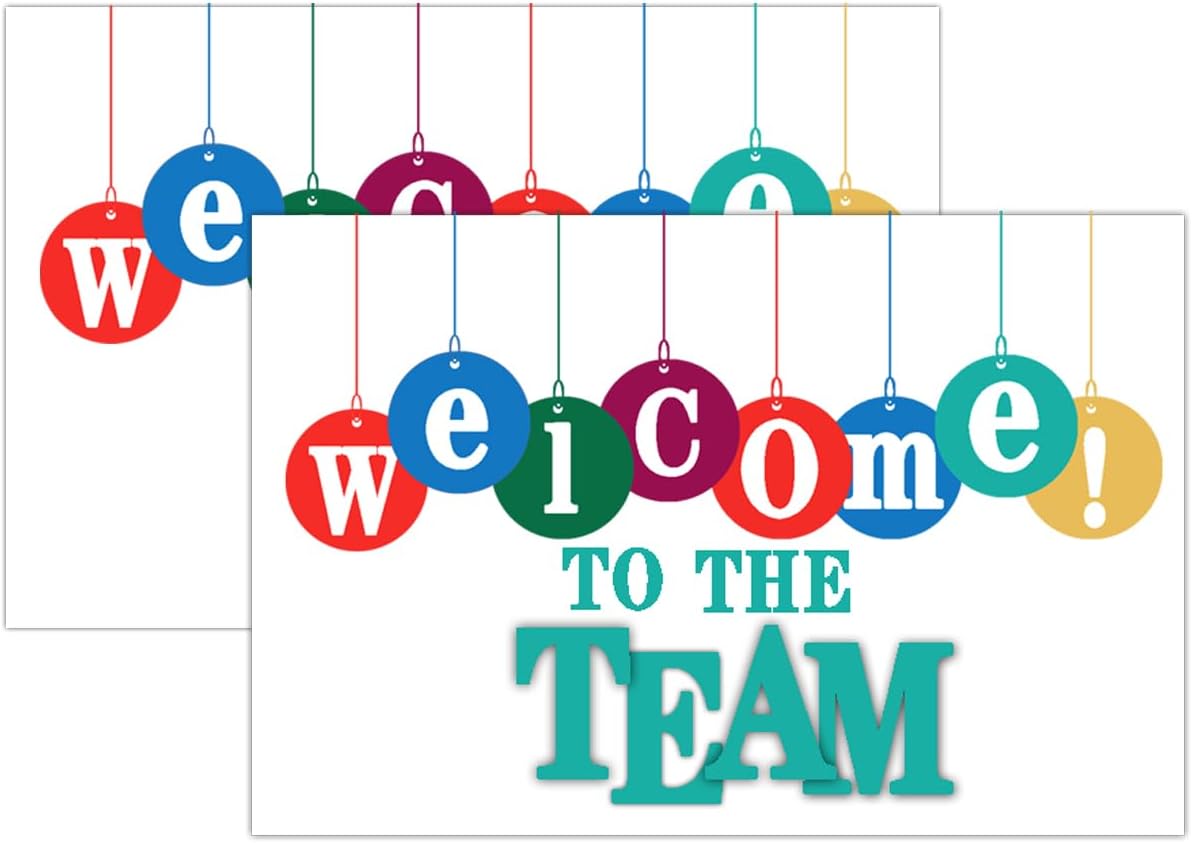 50 Pcs Welcome to the Team Cards 4x6 Inches New Hire Welcome Card for for New Employees Work New Colleague Office Supplies(No envelope)