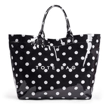 Lushandy PVC Tote Bag Women's Letters Print Hobo Handbag 14L Waterproof Plastic Tote Purse for Work, Beach, Shopping