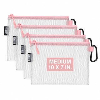 GOBAGS Air Production Multi‑Size Clear Zipper Pouch (4‑Pack) – Cable Organizer & Travel Gear Bag for Electronics, Camera Accessories, Tool Pouch & Small Tech Storage