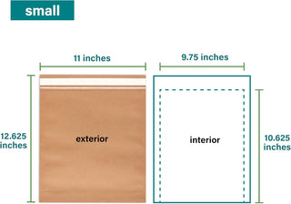 Elementree Small Recyclable Paper Mailers - 11" x 12.5" - 50 Count - Brown Expandable Envelopes & Shipping Bags - Made in the USA - Double-Walled Kraft Paper (00955)