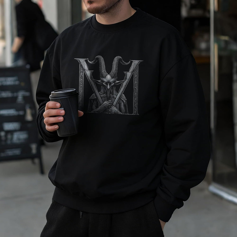 domirica Oversized Solid Cotton Blend Graphic Mens Hoodies Pullover Crewneck Long Sleeve Loose Fit Soft Sweatshirts