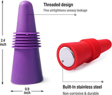 Wine Stoppers Beverage Bottle Sealer Soft Silicone Wine Bottle Stoppers Corks with Grip Top for Keeping Wine Champagne Fresh, 8 Pack