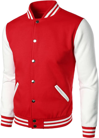 HOOD CREW Man’s Varsity Baseball Jacket Cotton Blend Letterman Jackets