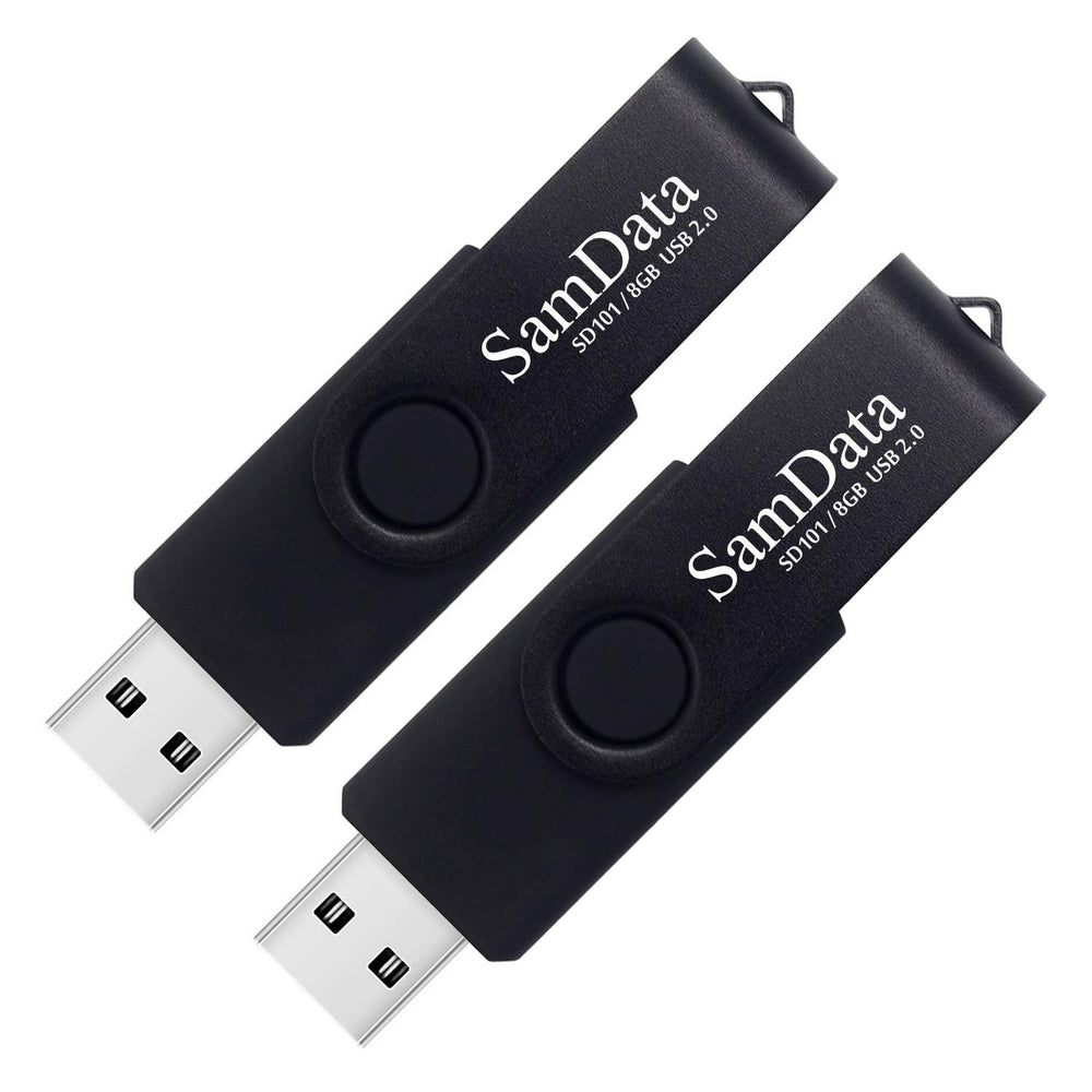 SamData 32GB USB Flash Drives 2 Pack 32GB Thumb Drives Memory Stick Jump Drive with LED Light for Storage and Backup (2 Colors: Black Blue)