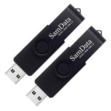 SamData 32GB USB Flash Drives 2 Pack 32GB Thumb Drives Memory Stick Jump Drive with LED Light for Storage and Backup (2 Colors: Black Blue)