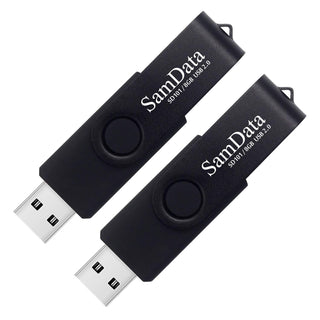 SamData 32GB USB Flash Drives 2 Pack 32GB Thumb Drives Memory Stick Jump Drive with LED Light for Storage and Backup (2 Colors: Black Blue)
