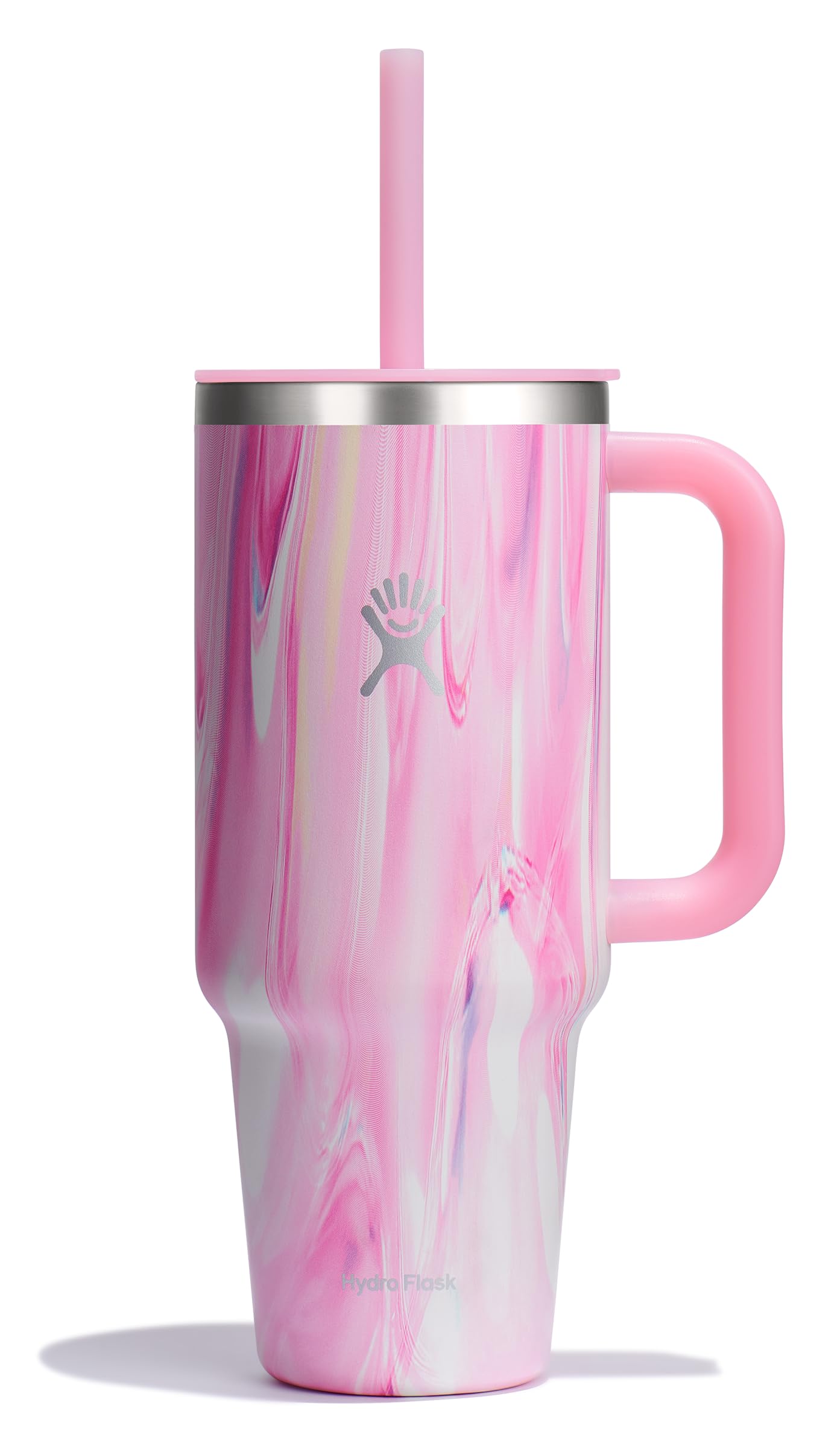 Hydro Flask Travel Tumbler with Handle, Lid and Straw - Insulated Stainless Steel in 32 Oz Trillium