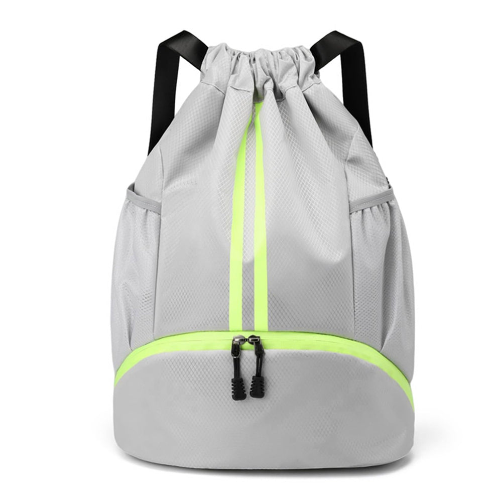 JELUTAR Drawstring Backpack Gym Bag with Shoes Compartment for Soccer, Basketball, Swim, Water-Resistant String Backpack Beach Cinch for Women Men