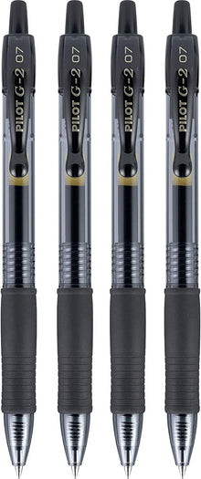PILOT G2 Premium Refillable and Retractable Rolling Ball Gel Pens, Fine Point, Black Ink, 4-Pack (31057)