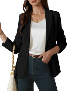 Kelyaa Womens One Button Blazer Casual Open Front Long Sleeve Suit Jackets Business Work Office Blazers