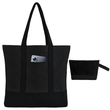 16 Pcs Canvas Tote Bags Bulk and Makeup Pouches Set, 12oz Cotton Reusable Zippered Grocery Bags with Handles, DIY Sublimation, Christmas Craft, Beach & Travel with External Pocket (Women & Men)
