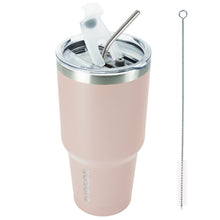 BJPKPK 30oz Stainless Steel Tumbler Color Block Insulated Tumblers Cup with Lid and Straw, Double Walled Travel Coffee Mug,Mint
