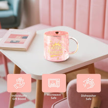 "Coffee＞Human" Ceramic coffee Mug - Funny Novelty Gift for Moms, Friends, Teachers & Coworkers - 13oz Adorable Pink Cup for Birthdays, Holidays & Daily Use - Cute for Women, Teens & Coffee Lovers