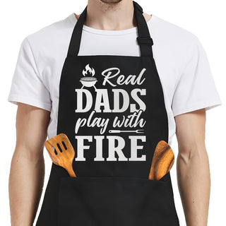 SANDJEST Funny Mens Aprons with Pockets for BBQ Grilling Cooking Grandpa Husband Apron for Birthday Christmas Father's Day