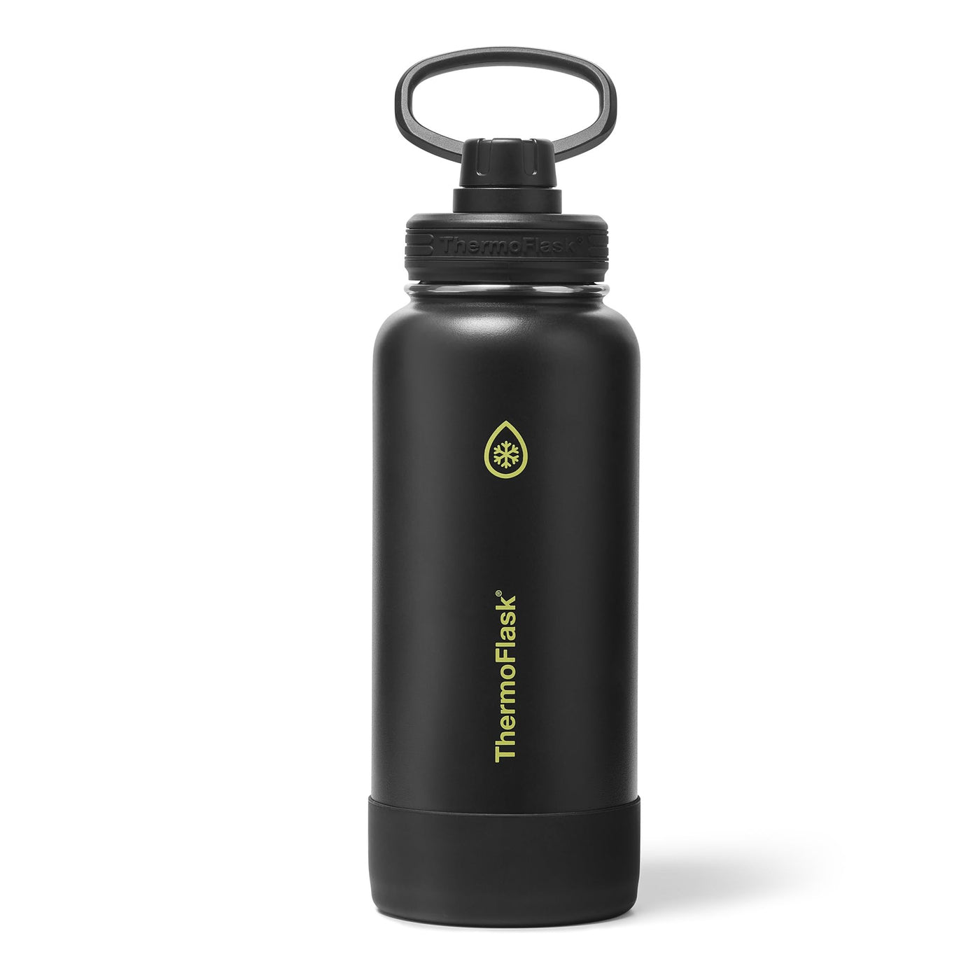 ThermoFlask Stainless Steel Water Bottles 2-Pack - Double-Wall Vacuum Insulated 24 oz BPA-Free Spout Lids - Keeps Drinks Cold 24 Hrs, Hot 12 Hrs - Leakproof, Dishwasher Safe, White/Coral