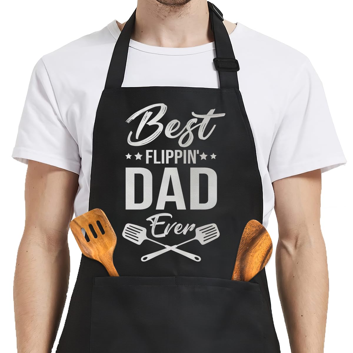 SANDJEST Funny Mens Aprons with Pockets for BBQ Grilling Cooking Grandpa Husband Apron for Birthday Christmas Father's Day