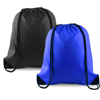 KUUQA 2 Pcs Drawstring Backpack Bags Sports Cinch Sack String Backpack Storage Bags for School Gym Traveling (Black)