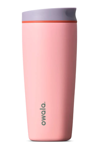 Owala SmoothSip Slider Insulated Stainless Steel Coffee Tumbler, Reusable Iced Coffee Cup, Hot Coffee Travel Mug, BPA Free 20 oz, Vanilla Bean