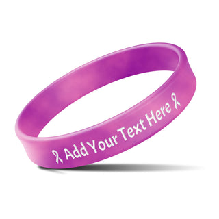 Custom Rubber Bracelets with Text Logo Clipart Customizable Bracelet Personalized 1/2 Inch Silicone Wristbands for Awareness, Events, Support, Promotions
