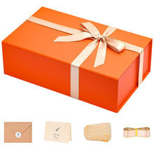 LIFELUM Gift Box 13.5''x10''x4'' Large Gifts Box with Magnetic Lids Black Gift Boxes for Father's Day graduation gifts Contains Card, Ribbon, Filler