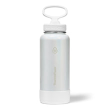 ThermoFlask Stainless Steel Water Bottles 2-Pack - Double-Wall Vacuum Insulated 24 oz BPA-Free Spout Lids - Keeps Drinks Cold 24 Hrs, Hot 12 Hrs - Leakproof, Dishwasher Safe, White/Coral