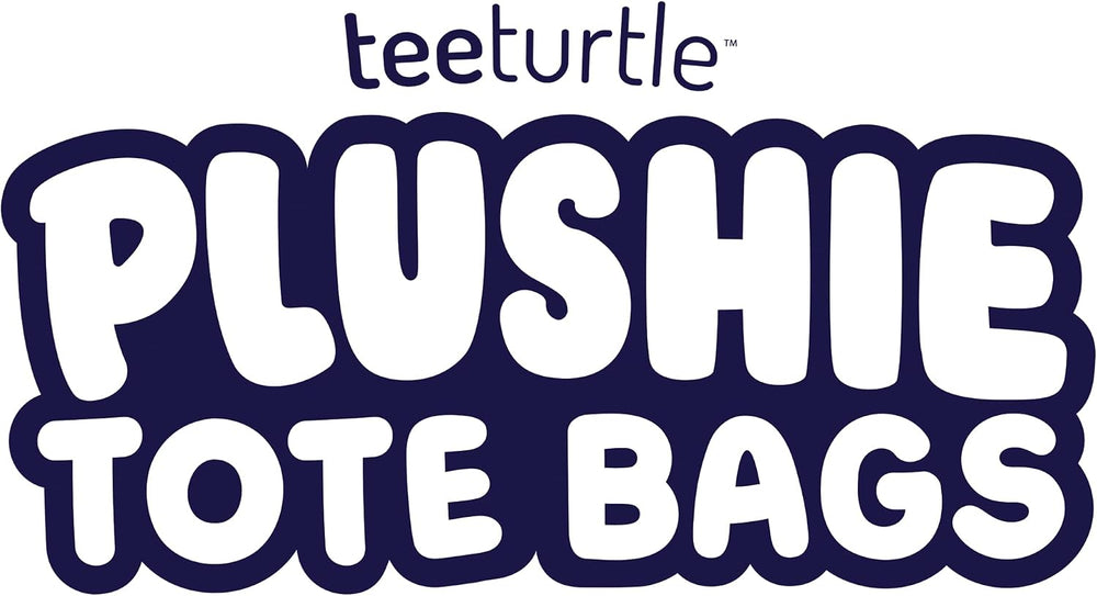 TeeTurtle - Plushie Tote Bag - Blue + Rainbow Axolotl - From the creators of the Original Reversible Octopus Plushie - Take Your Plush Pal Wherever You Go!