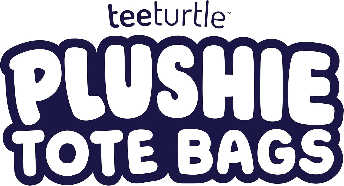 TeeTurtle - Plushie Tote Bag - Blue + Rainbow Axolotl - From the creators of the Original Reversible Octopus Plushie - Take Your Plush Pal Wherever You Go!