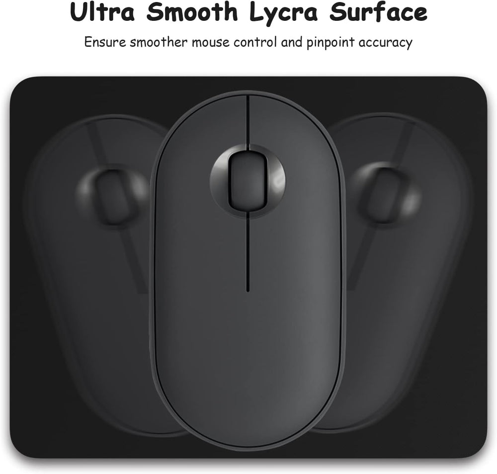 Dapesuom Small Mouse Pad, 5 x 6 Inch Thick Rubber Premium-Textured Non-Slip Portable & Washable Mini Mouse Mat for Women Men Wireless Laptops Keyboard Tray Gaming Work Computer Travel, Jet Black