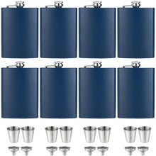 ROMORC 2 Pack Hip Flasks for Liquor Matte Black 8 Oz Stainless Steel Leak-proof Thin Flasks with 2pcs Funnels and Cups for Wedding Party, Groomsman, Bridesmaid, Gift (Black)