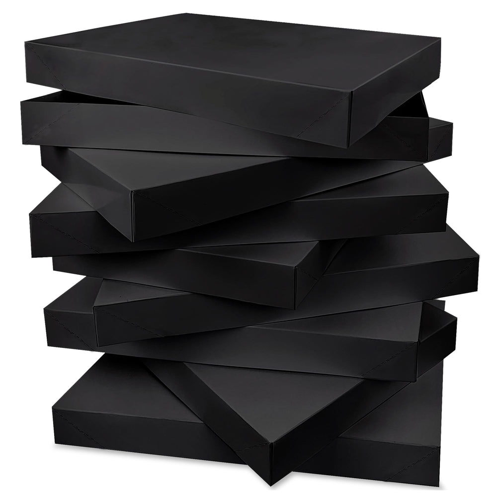 MUMULULU 8 PCS Kraft Paper Gift Boxes with Lids Sizes 11'' x 7.48'' Brown Boxes for Birthdays Graduations Christmas Weddings Baby Showers
