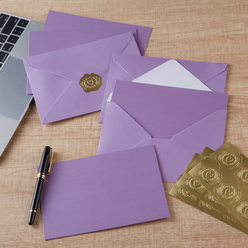 300 Pieces Embossed Gold Foil Stickers, Gold Heart-Love | For Envelopes, Wedding Invitations, Christmas Greeting Cards